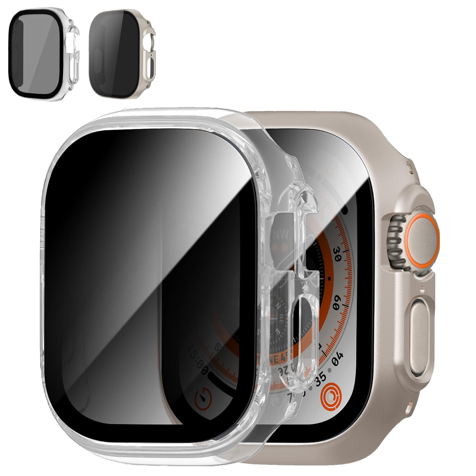 Privacy Screen Protector for Apple Watch Ultra/2 49mm, Scratch Resistant Full Co