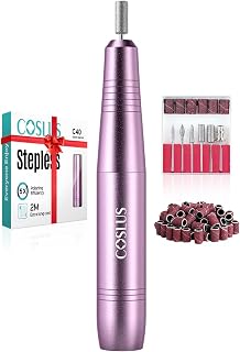 COSLUS C40 Electric Nail Drill Professional, Precise Dial Speed Control | Nail File Machine for Acrylic Gel Dip Powder Removal, Compact Manicure Tools, Beginner-friendly Polishing Set, Purple
