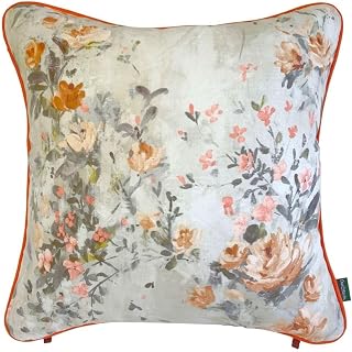 Out Style Spain Fabric Direct Imported Japanese Sewing Flower Pattern Cushion Cover (Talia Orange, 45x45)