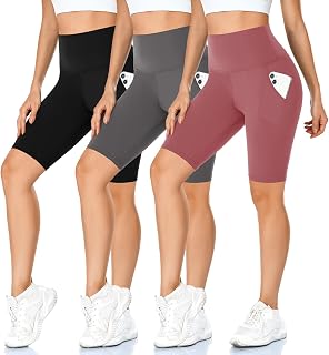 MOREFEEL 女性用バタフライソフトバイカーショーツ 3枚パック - 5インチ/8インチ ハイウエスト 腹部コントロール ワークアウト ヨガ ランニング ジム アスレチック ショーツ