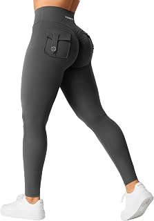 YEOREO CoreFlex Womens Leggings with Pockets V Cross Waist Charm Leggings