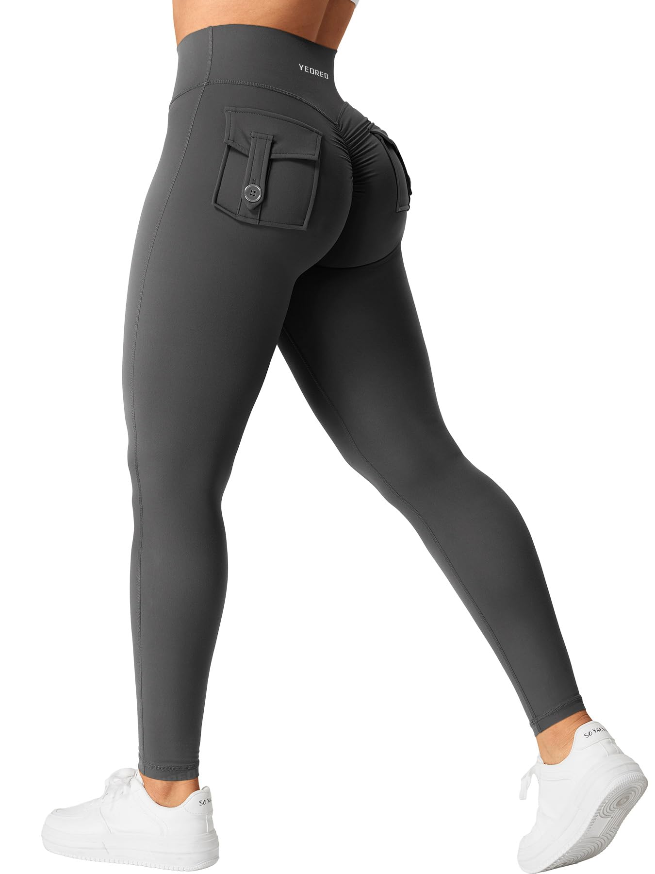 YEOREO CoreFlex Womens Leggings with Pockets V Cross Waist Charm Leggings