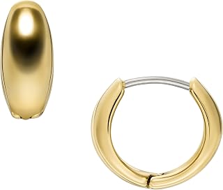 Fossil Women's Ellis Pavé Glitz Gold-Tone Brass Hoop Earrings