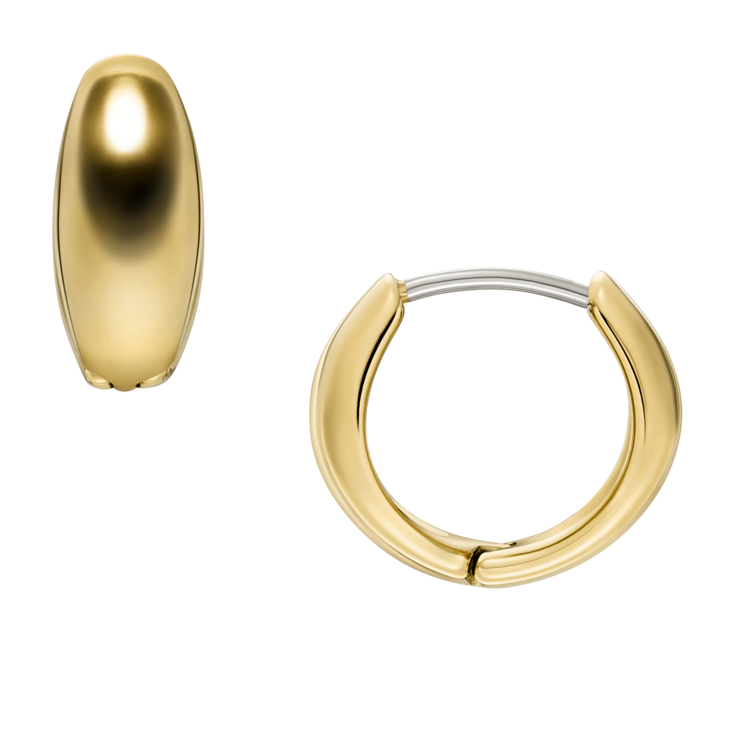 Fossil Women's Ellis Pavé Glitz Gold-Tone Brass Hoop Earrings
