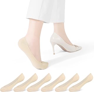 CLOSEMATE Women's No Show Socks for Flats Mary Jane, Ultra Low Cut 6 Pairs