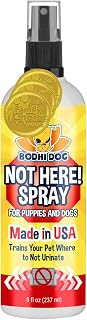 Bodhi Dog Not Here Spray - Trains Pets Where Not To Pee - Dog & Puppy Potty Training Spray to Stop Marking & Urinating Indoors or Outdoors - Safe for Furniture, Carpet & Floors - Made in USA (8 Fl Oz)