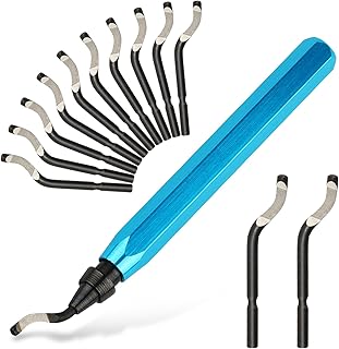 Deburring Tool with 12 HSS Blades for Metal Resin PVC 3D Print | 360 rotating head for smooth edge finishing on metal plastic resin PVC pipes and 3D prints