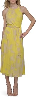 DKNY Women's V-Neck Ruffle Sleeve Dress (Pack of 1)