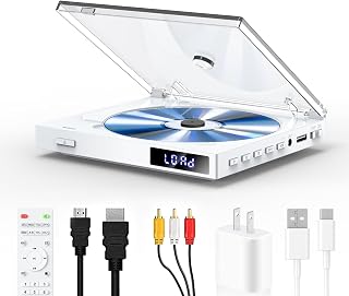 Mini DVD Players for TV, Supports All Region, HDMI/RCA Output, USB Input | Small DVD Players with NTSC/PAL up to 1080P, Include Remote Control