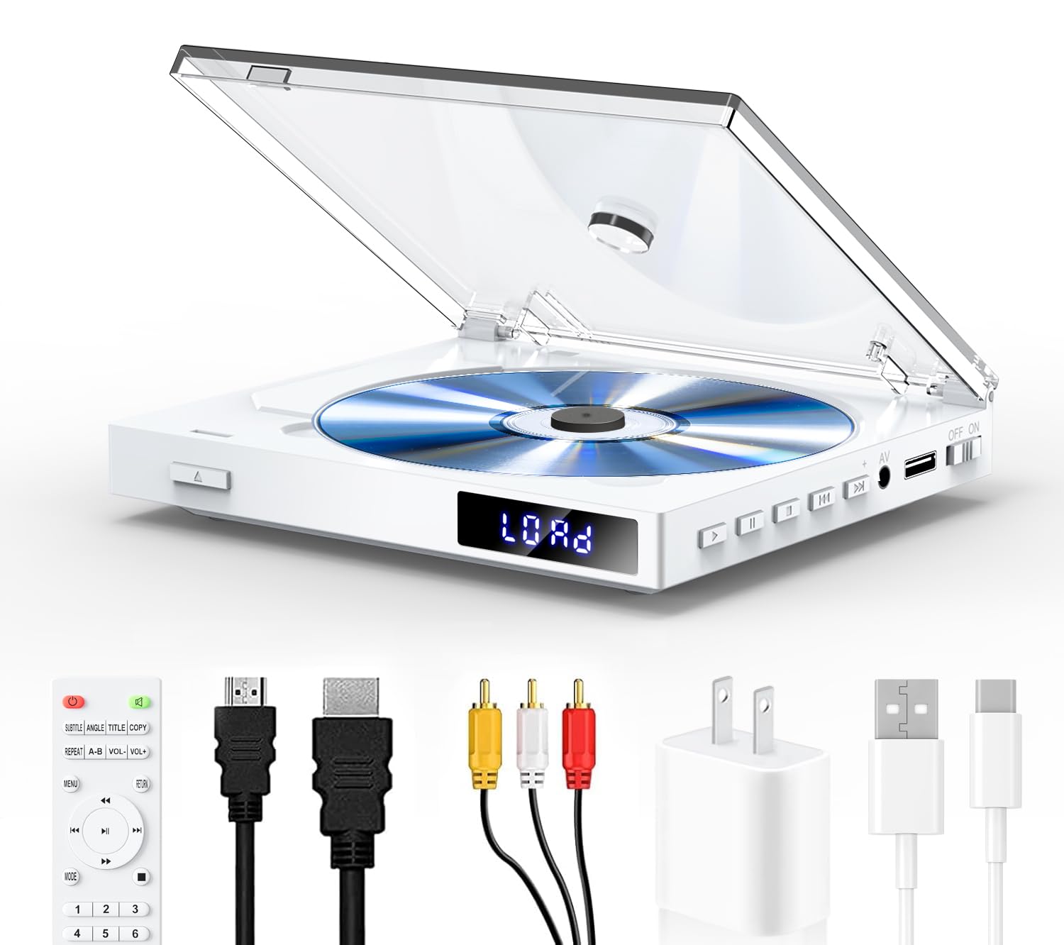 Mini DVD Players for TV, Supports All Region, HDMI/RCA Output, USB Input | Small