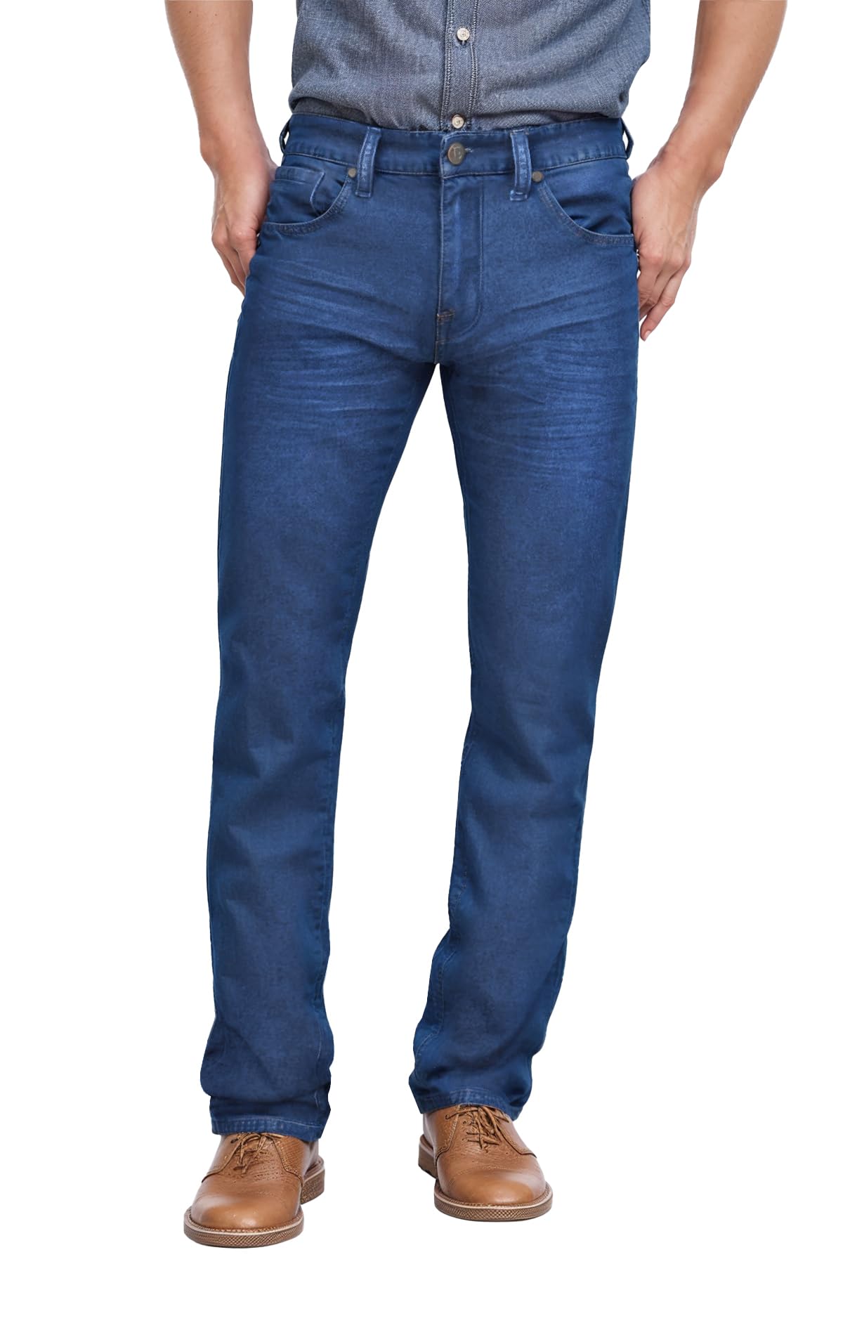 ETHANOL Men's Straight Knit Denim Jeans