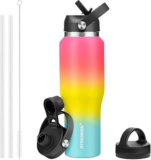 32 oz Insulated Water Bottle Stainless Steel Triple-Wall with Straw Lid Set
