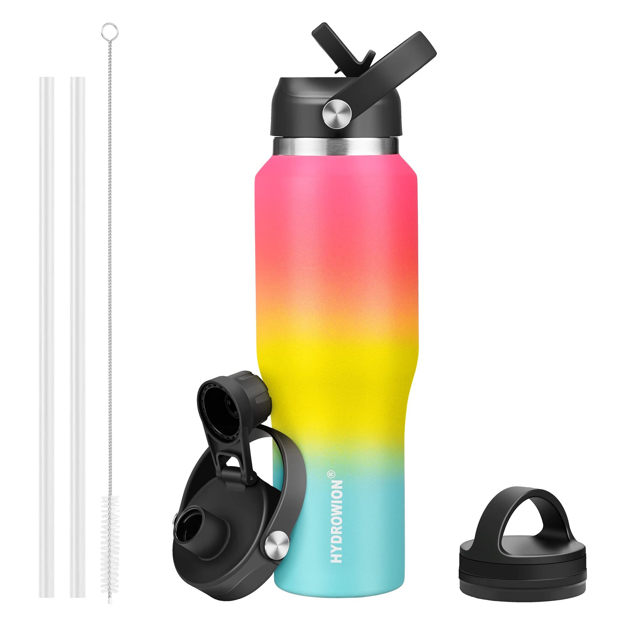 32 oz Insulated Water Bottle Stainless Steel Triple-Wall with Straw Lid Set
