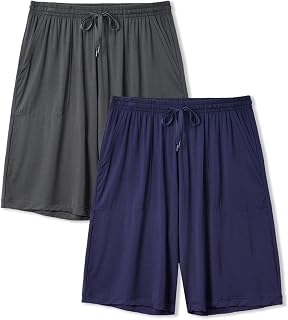 DAVID ARCHY Cloud-Soft Mens Pajama Shorts, 2 Pack Sleep Shorts