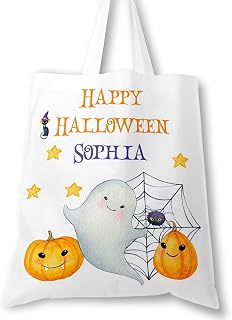 Personalised Halloween Trick or Treat Tote Bag with Name for Kids