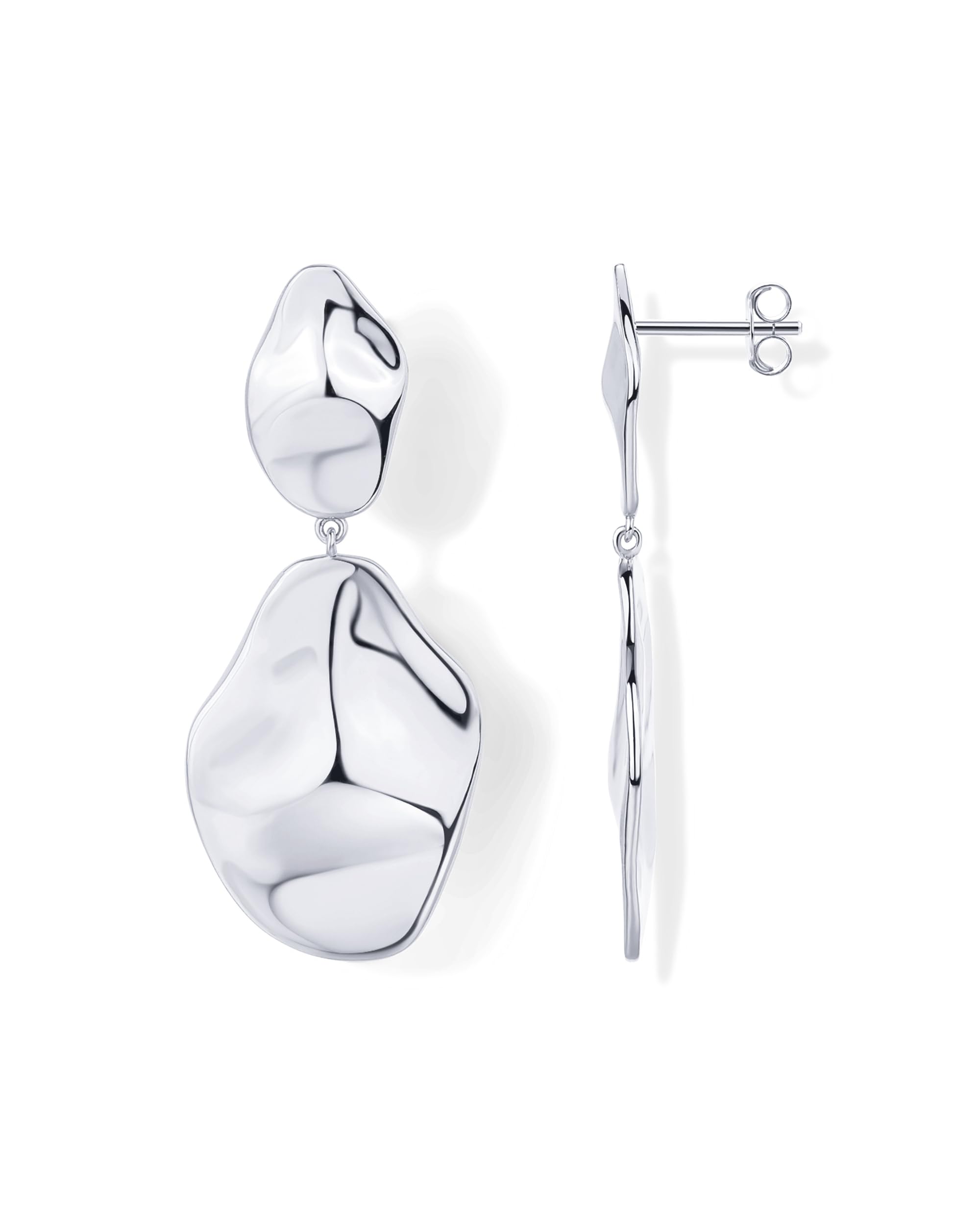 PAVOI 14K Gold Plated 925 Sterling Silver Posts Teardrop Statement Dangle Earrin