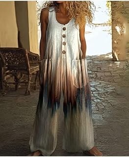 Women Floral Print Sleeveless Wide Leg Jumpsuit Casual Daily Holiday Beach Jumpsuit