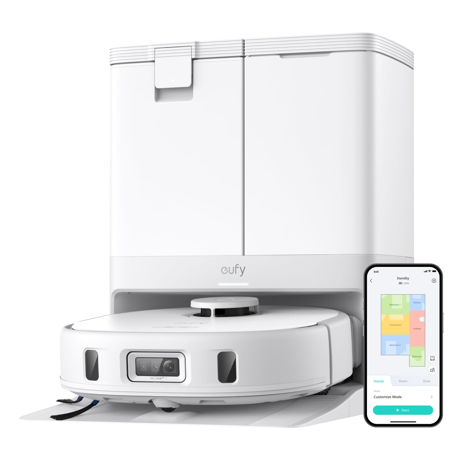 eufy X10 Pro Omni Robot Vacuum Cleaner with Mop, All-in-One Station, 8,000Pa Pow