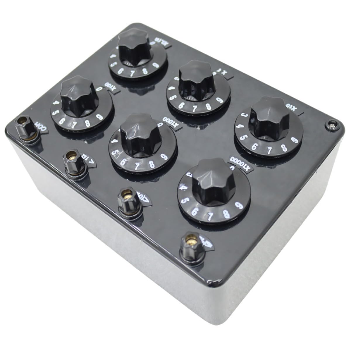 INTBUYING 6 Decade Resistance Box - Variable from 0.1~99.9999 kΩ Rotary Adjustab