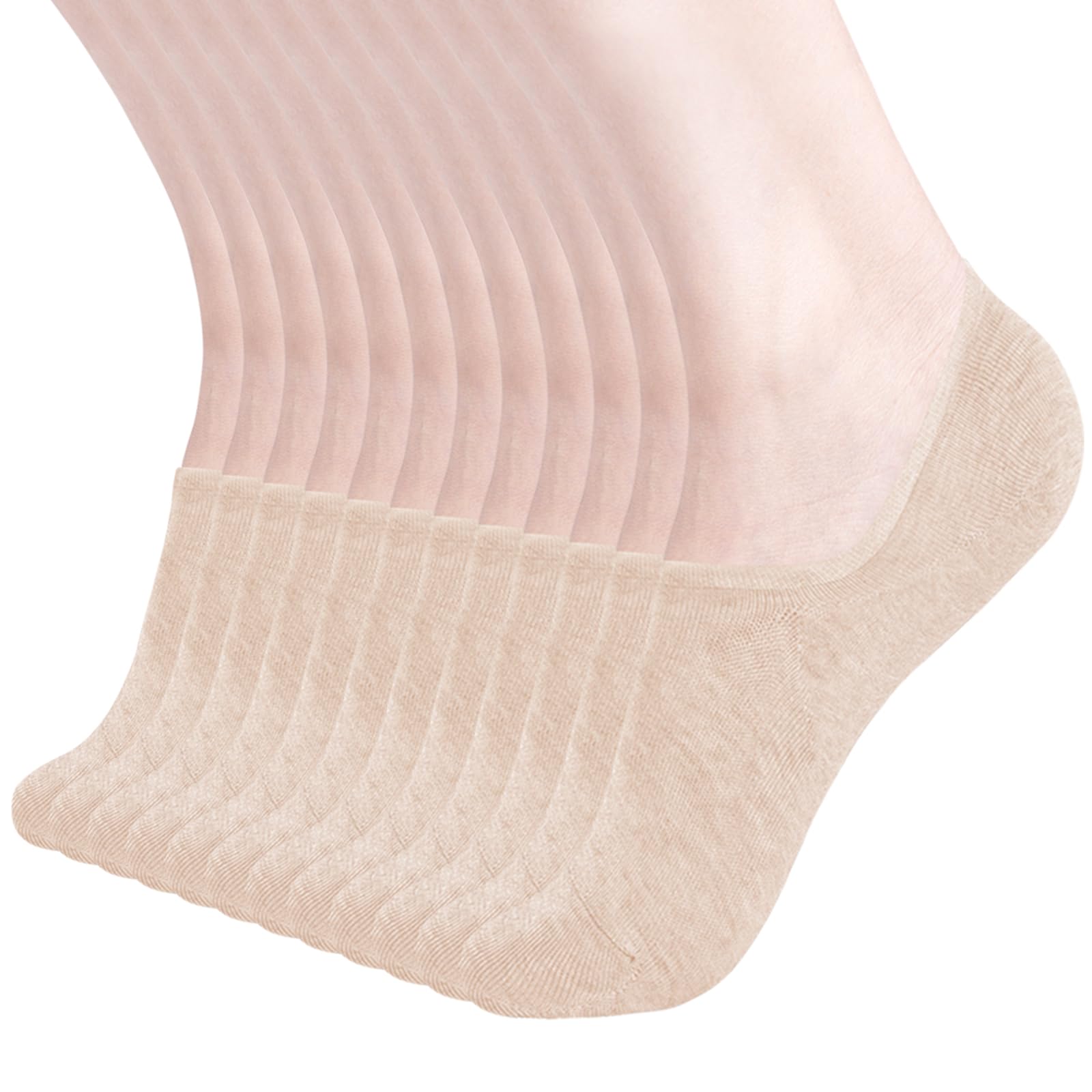 DIBAOLONG Womens No Show Socks Non Slip Flat Boat Line Low Cut Socks (6-12 Packs