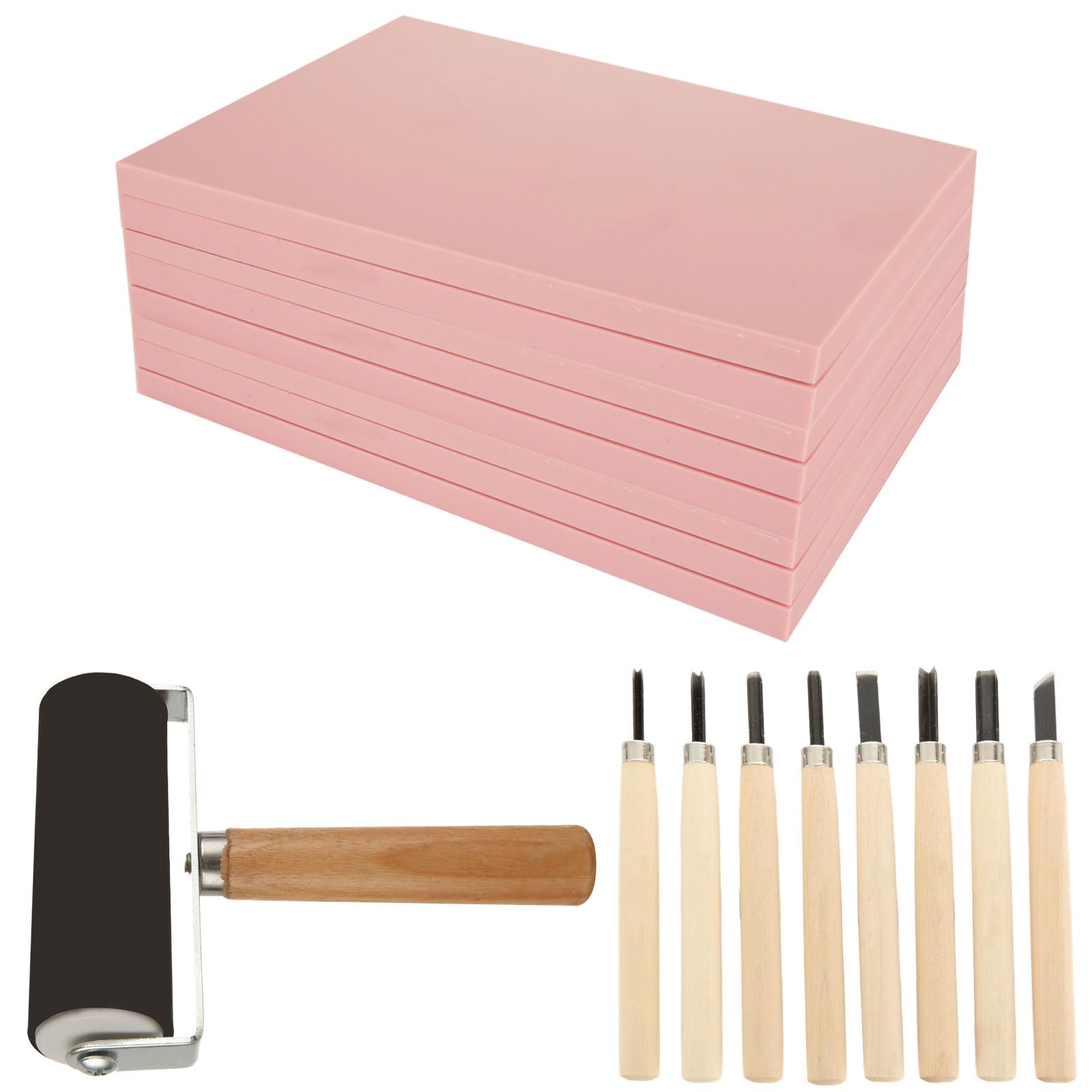 DIRBUY 10 Pack Rubber Stamp Making Kit - Block Printing Kit，Linoleum Carving Too
