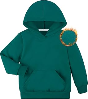 BIG ELEPHANT Boys Hooded Sweatshirt Fleece Pullover Hoodies Long Sleeve Warm Hoodie Sweatshirts with Pocket for Kids