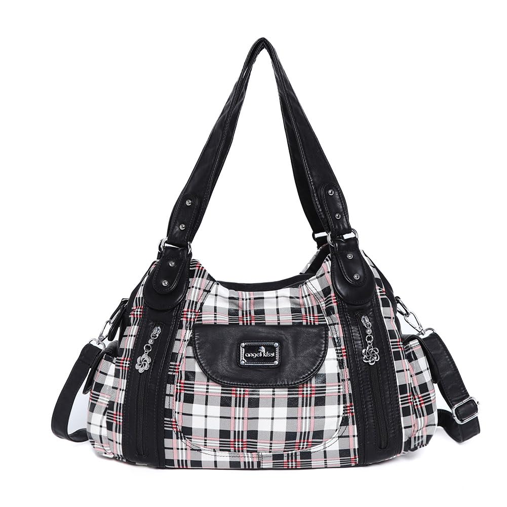 Angel Kiss Womens Vegan Leather Boston Shoulder Bag Top Handle Shoulder Bag