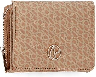 Pepe Jeans Megan Wallet, Coin Purse, Wallet, Various Sizes, Pink, Black and Camel, Made of PU Leather, Camel, Wallet