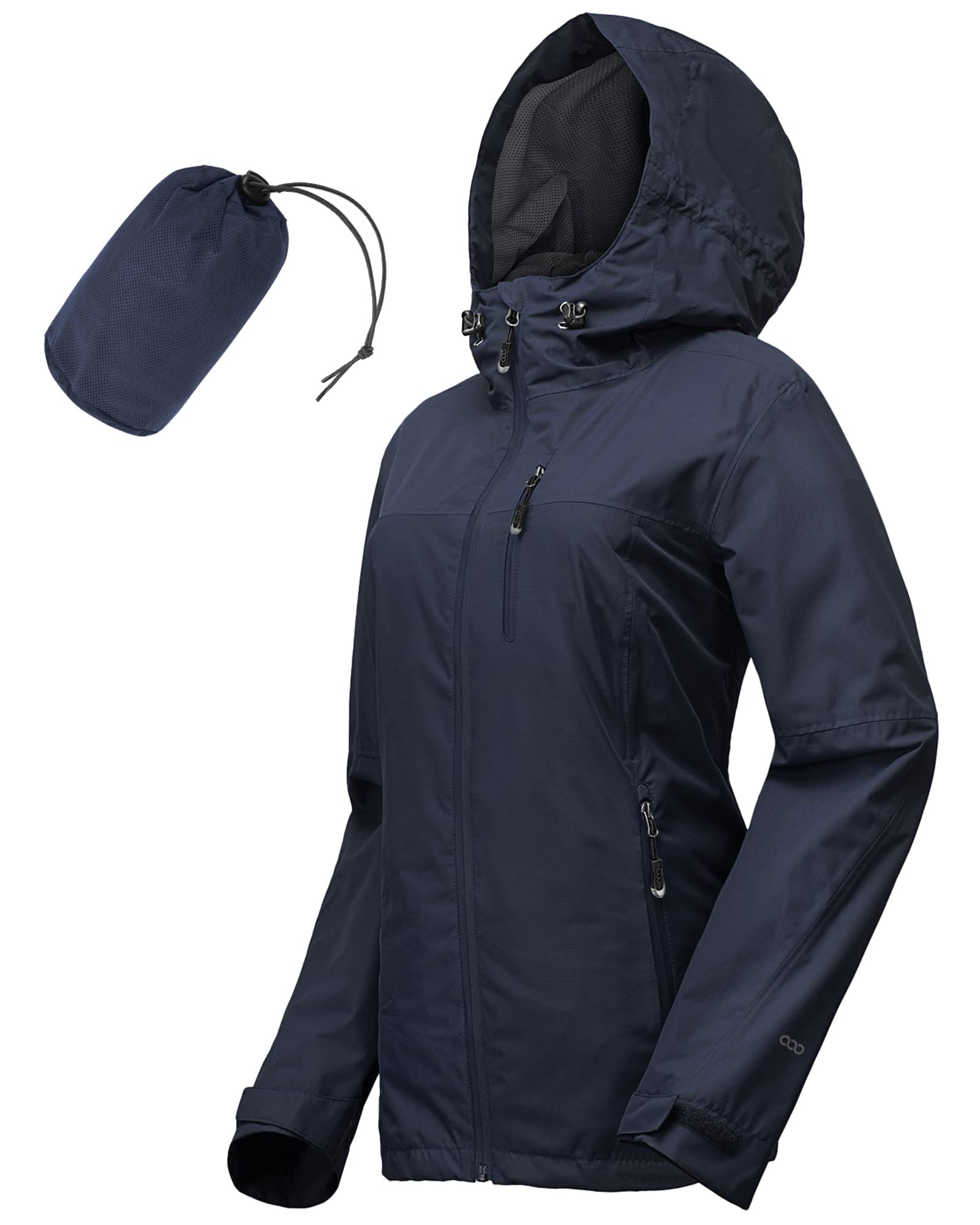 33,000ft Rain Jacket Women Lightweight Hooded Packable Breathable Coat Ideal for