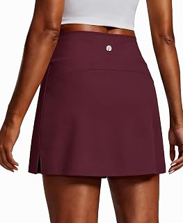 PINSPARK Golf Skirts for Women 16" High Waisted Tennis Skirt with 2 Pockets