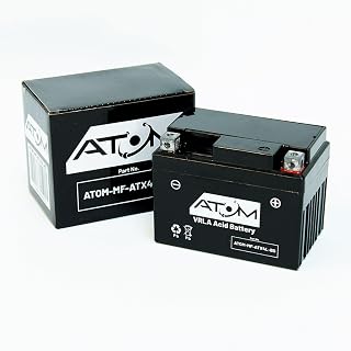 ATX4L-BS - Atom Sport Motorcycle Battery Maintenance Free High Cranking Power 12V 4 Ah