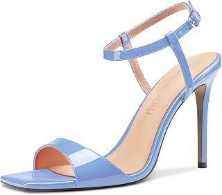 NobleOnly Women's High Heel High Heel Open Toe Sandals Strap Ankle Slingback Wedding Party Dress 10 CM Heels Shoes