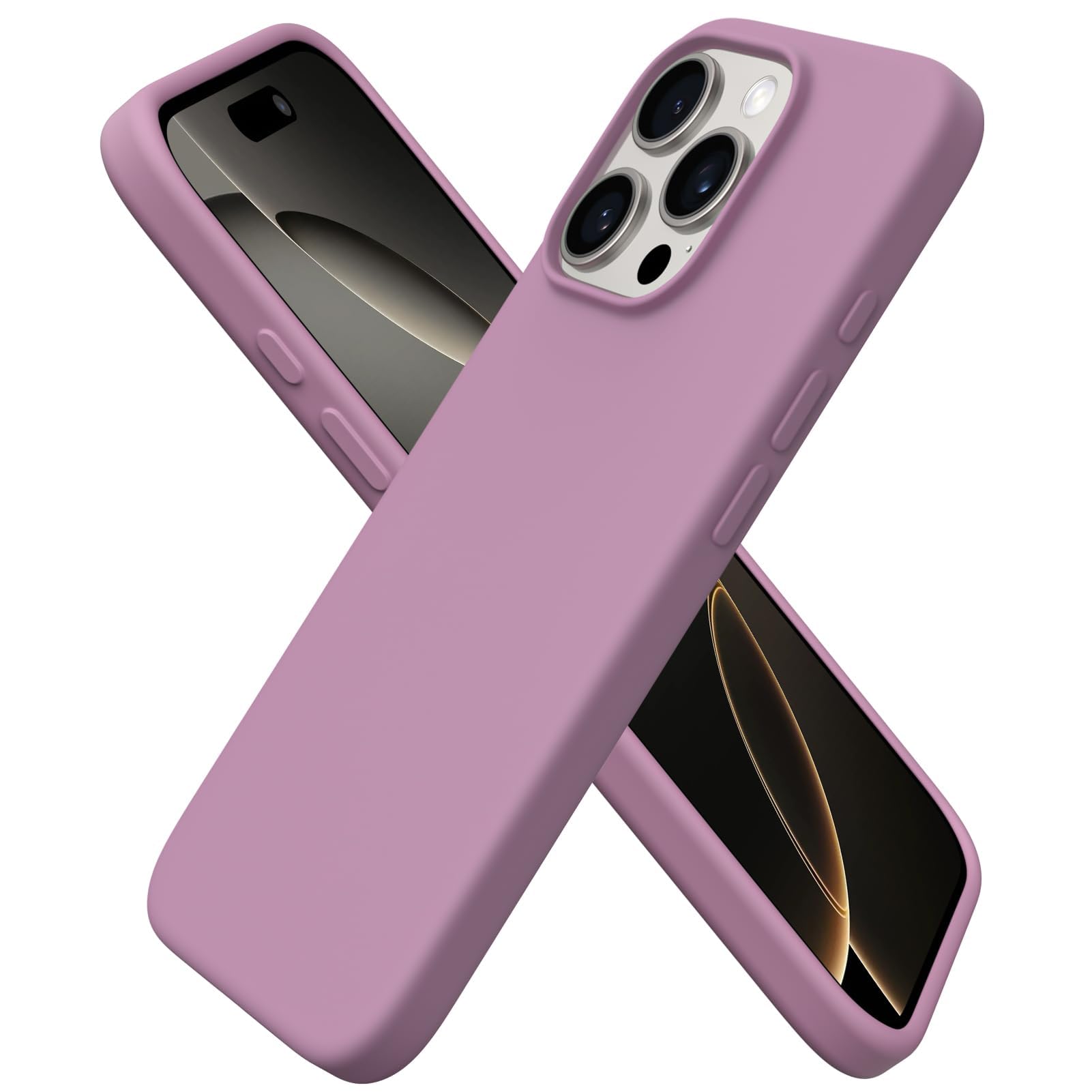 ORNARTO Cover for iPhone 16 Pro Silicone, Shockproof, Mauve Cover