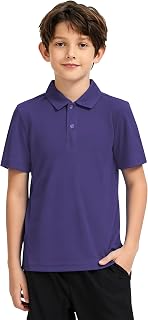 2T to Youth Boys' Performance Polo Kids Collared Golf Shirt School Uniform UPF 50+ Dry-Fit