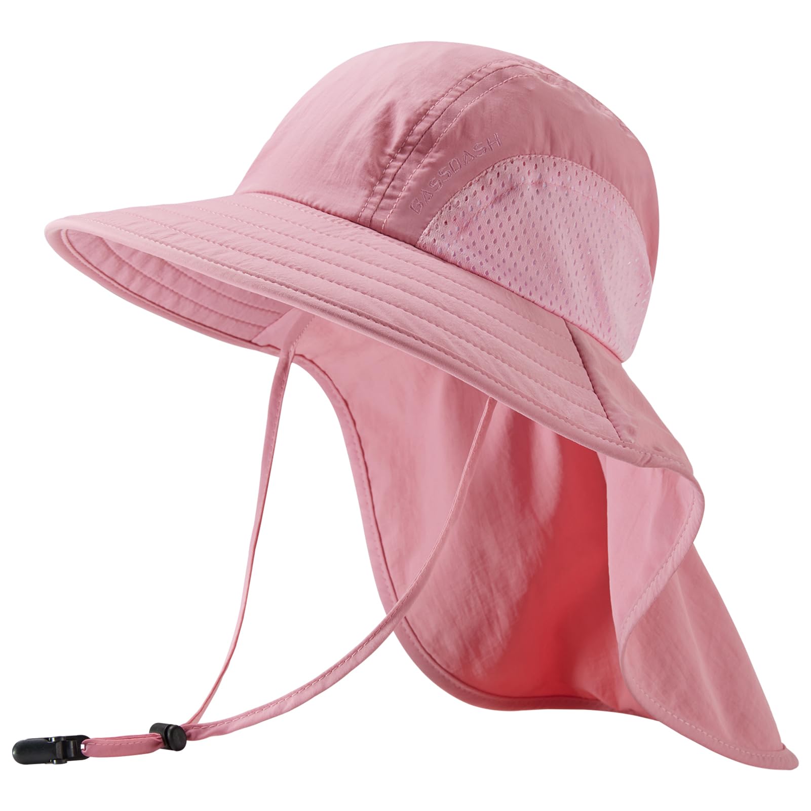 BASSDASH Kids UPF 50+ Wide Brim Sun Hat with Neck Flap Lightweight Cooling Perfo