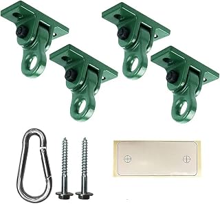 ABUSA Heavy Duty Green Swing Hangers Screws Bolts Included Over 5000 lb Capacity Playground Porch Yoga Seat Trapeze Wooden Sets Indoor Outdoor (4 Pack)