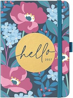 Busy B 2027 A6 Weekly Planner Diary - Charcoal Floral - 3 Pockets | The Busy B A6 Weekly Planner Diary in Charcoal Floral offers a week-to-view layout, 3 pockets & a year planner.