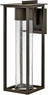 Hinkley Coen Large Outdoor Wall Mount Lantern, Oil Rubbed Bronze Finish | Anti-Fade Composite, Clear Seedy Glass, Dark Sky, Title 24, Includes GU10 LED, Coastal Elements, Withstands Harsh Weather
