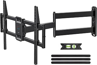 USX STAR Corner TV Wall Mount Long Arm Full Motion for 55 65 70 75 inch TVs | UL Listed, Fit 37-84" TV, Hold 100lbs, Swivel 180°, Tilt +5/-15°, Level +/-4°, 32" Arm Extension, VESA600x400mm, Single Stud