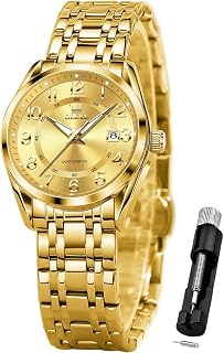 OLEVS Women's Classic Quartz Watch Stainless Steel Waterproof Luminous Easy Read Date Ladies Watch