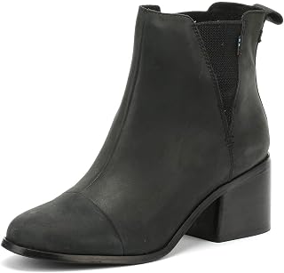 TOMS Esme Donna Nero Cuoio Stivali-UK 8