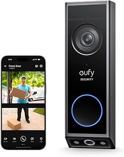 eufy Security Video Doorbell E340, Dual Cameras with Delivery Guard 2K FHD | Wireless Doorbell, No Monthly Fee, Built-in 8GB, Wired or Battery Powered, Colour Night Vision, AI Motion/Package Detection