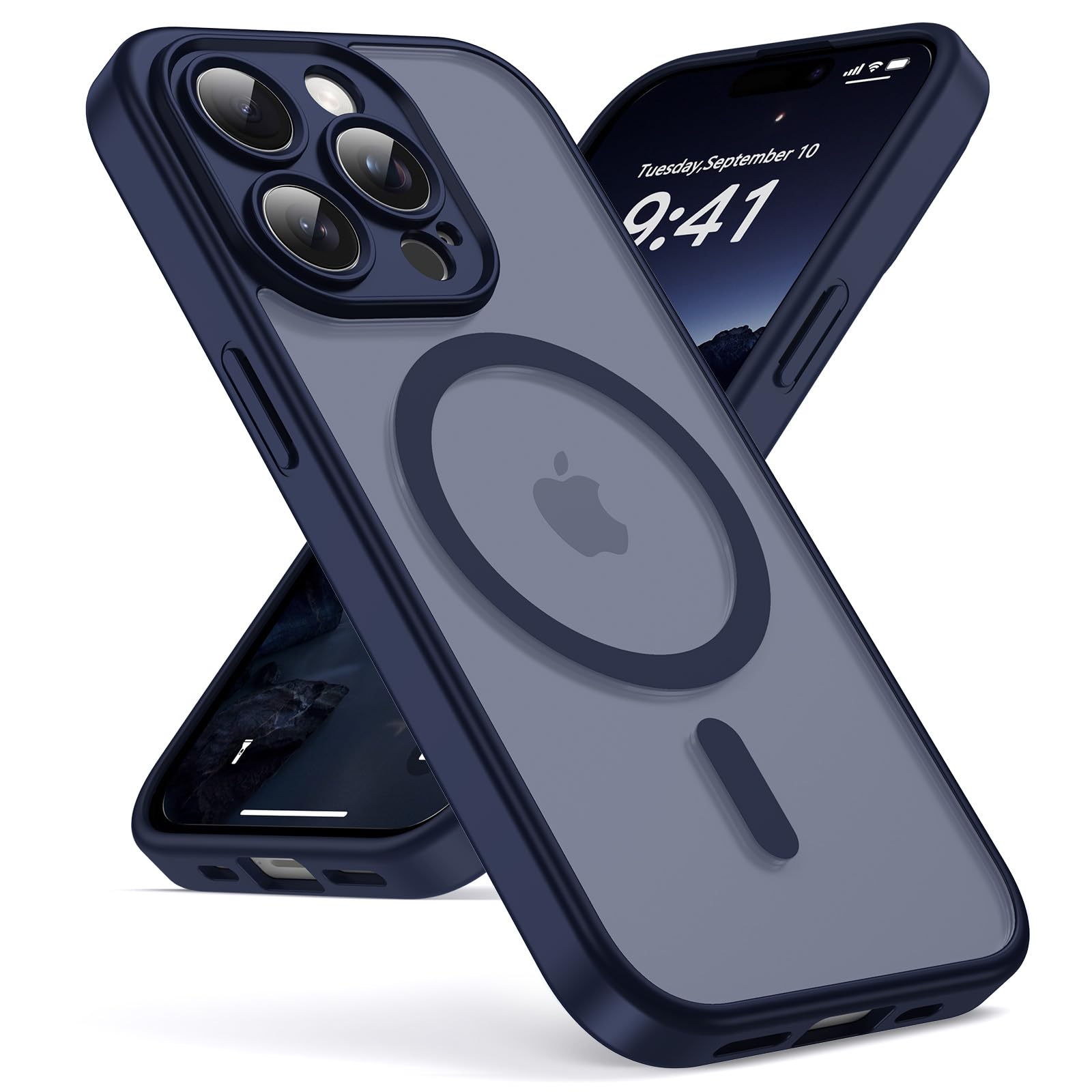 Oududianzi Magnetic Case for iPhone 15 Pro with Magsafe, Navy Blue