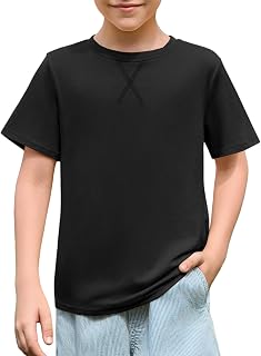 Haloumoning Kids Summer Short Sleeve Crew Neck T-Shirt 5-14 Years