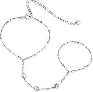 PAVOI Hand Chain Gold Bracelets for Women - 14K Plated Dainty Hand Jewelry