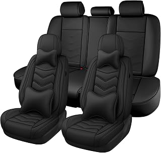 Car Seat Cover for Nissan Altima 2001-2026, Seat Covers Full Set,Non-Slip Waterproof seat Cover,Wear-Resistant Nappa Leather car seat Covers. (Luxury 5 Seats/Pure Black)