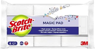 Scotch-Brite Magic Cleaning Sponge, Value Pack of 6 Sponges, Magic Eraser, Removes Stains from Walls, Shoes, Sinks and More Without Chemicals