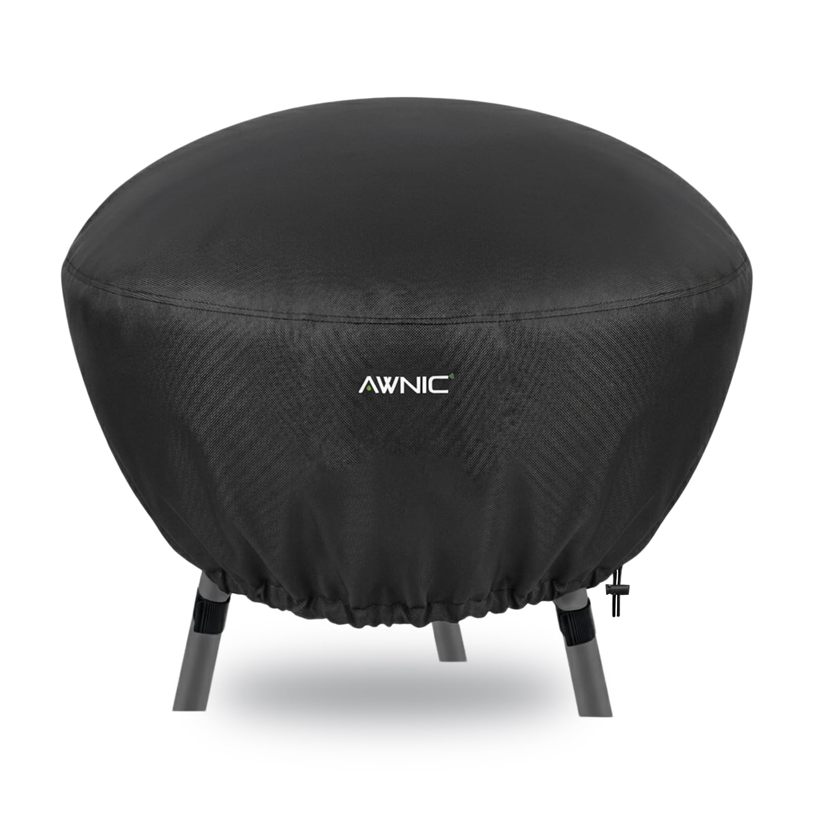 AWNIC Fire Pit Cover Waterproof Round Firepit Cover with Hook and Loop Fasteners