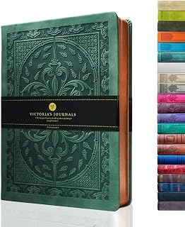 VICTORIA'S JOURNALS Vintage Journal Faux Leather Gilded Edge Hardcover