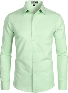 ZEROYAA Men's Dress Shirt Business Casual Button Up Shirt